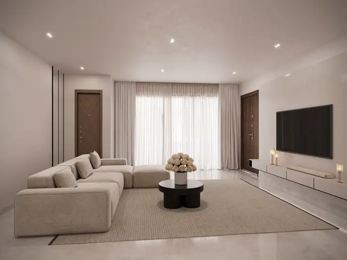 1 bedroom living room, interior render
