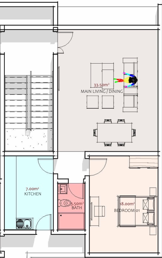 EICL Crescent one-bedroom floor plan